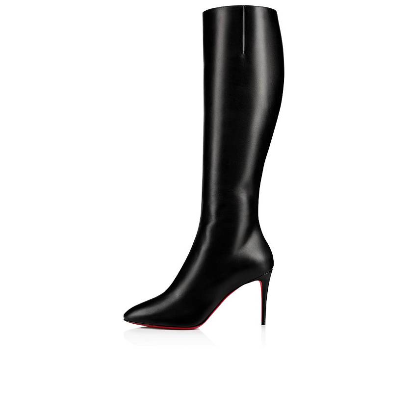 Women's Christian Louboutin Eloise Botta 85mm Calf Knee High Boots - Black [7698-532]